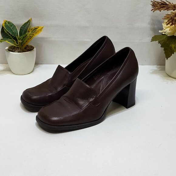Aerosoles Whats What Leather Pump Chloe Style Brown 2.5" Heel Size 7M Work Shoes - Picture 2 of 10